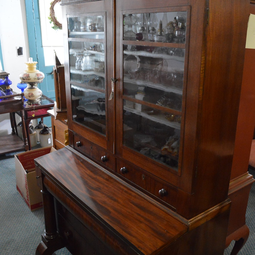 Antique Empire Style Mahogany Secretary Desk