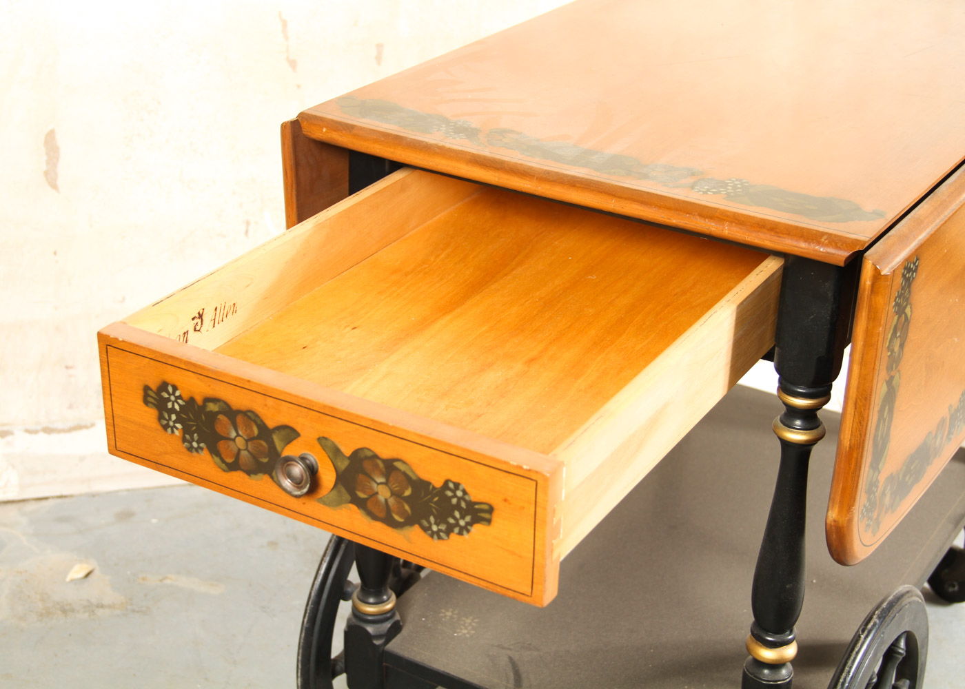 Hitchcock Style Drop Leaf Tea Cart by Ethan Allen