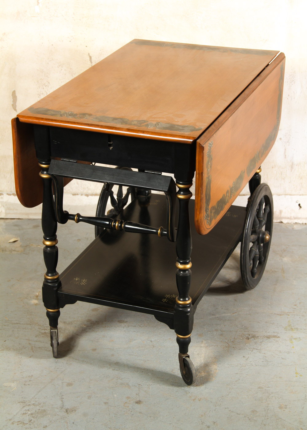 Hitchcock Style Drop Leaf Tea Cart by Ethan Allen