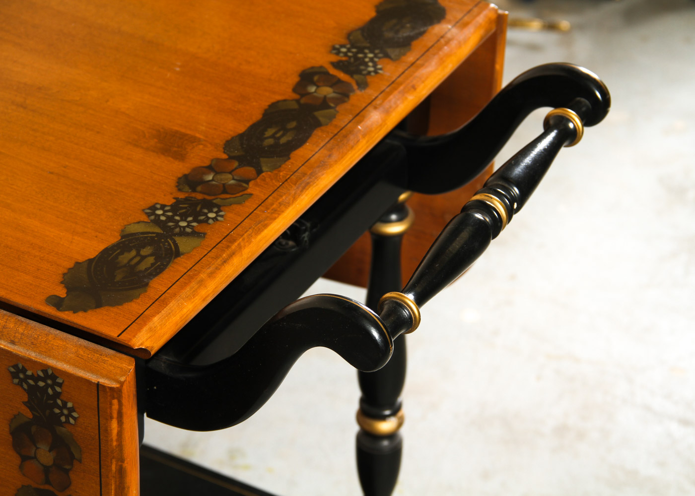 Hitchcock Style Drop Leaf Tea Cart by Ethan Allen