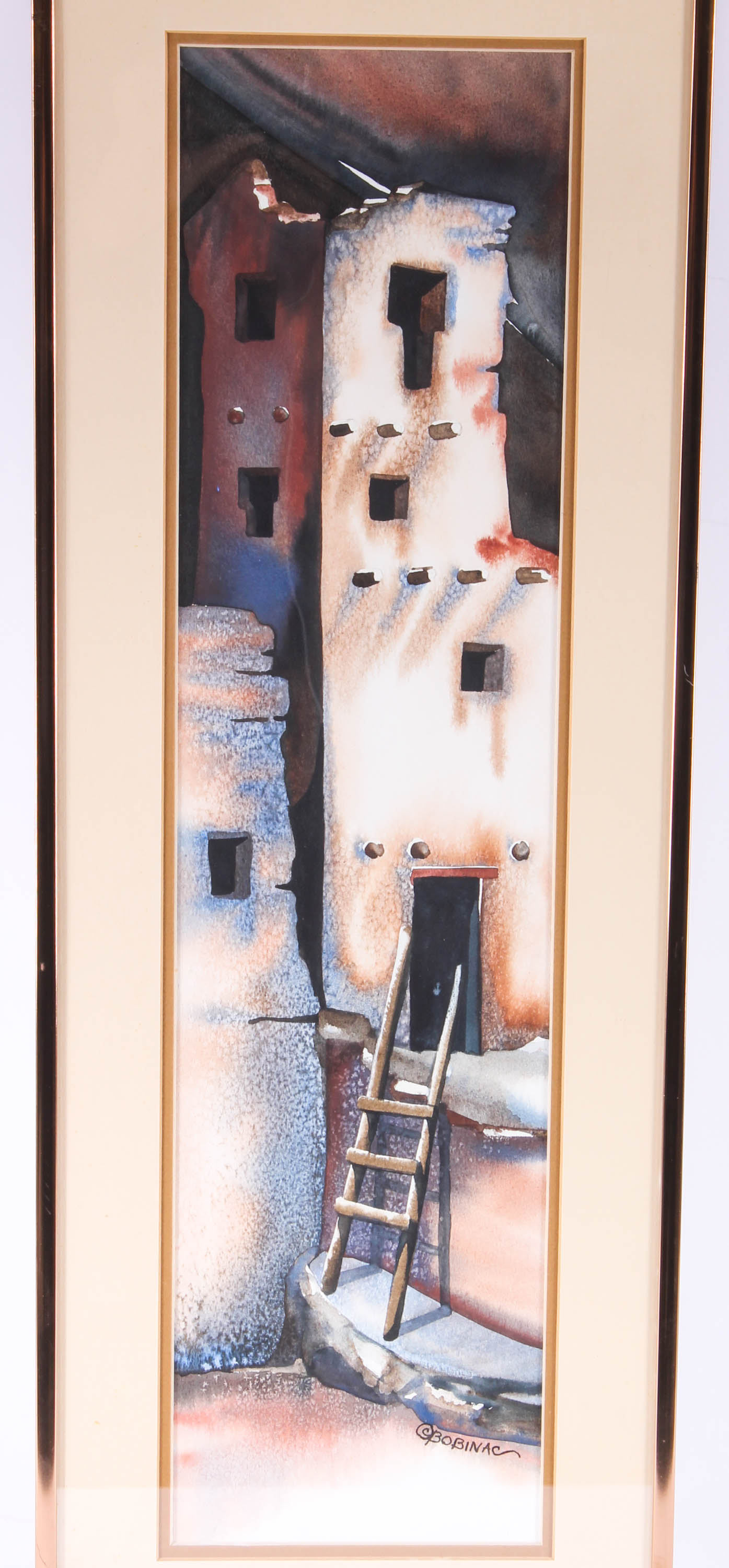 Vintage Coleen Bobinac Watercolor Painting "Cliff Palace Ruins"