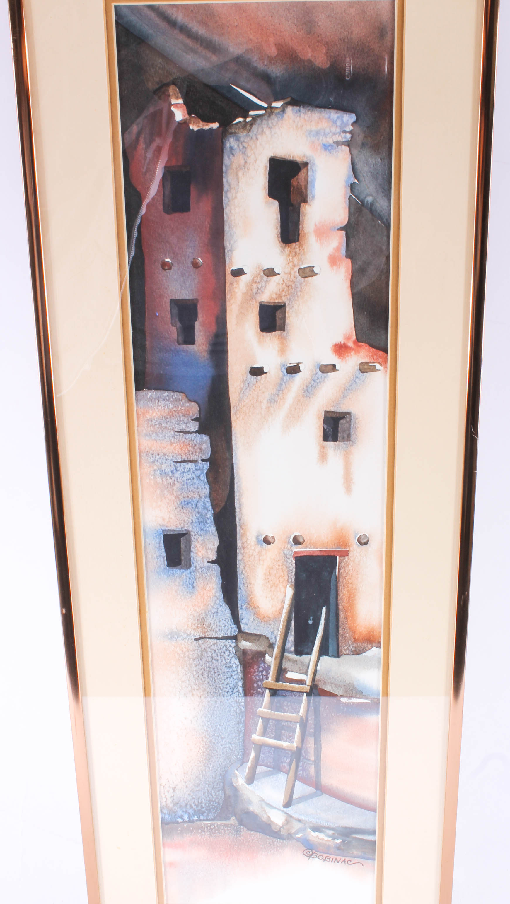 Vintage Coleen Bobinac Watercolor Painting "Cliff Palace Ruins"