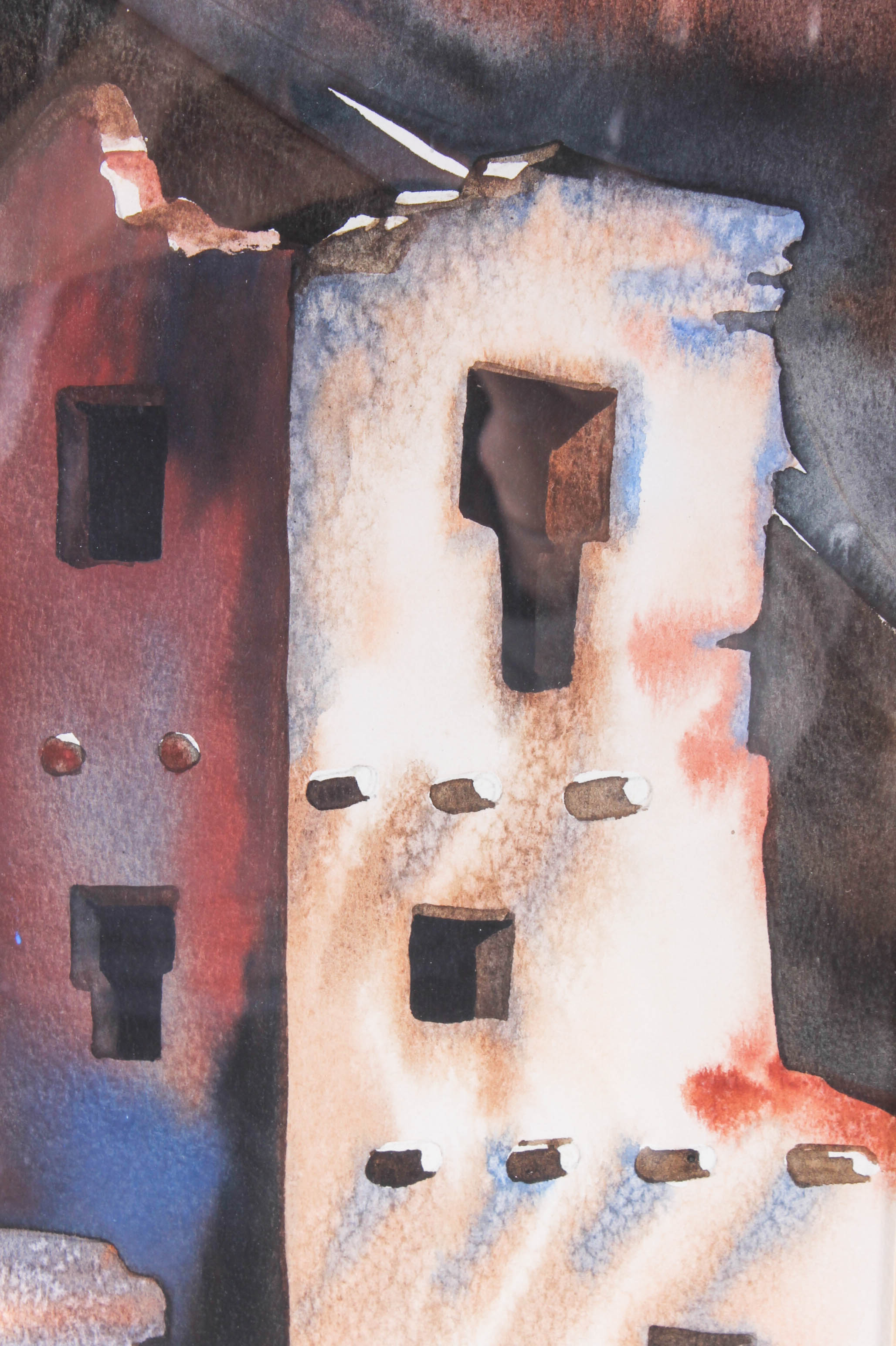 Vintage Coleen Bobinac Watercolor Painting "Cliff Palace Ruins"