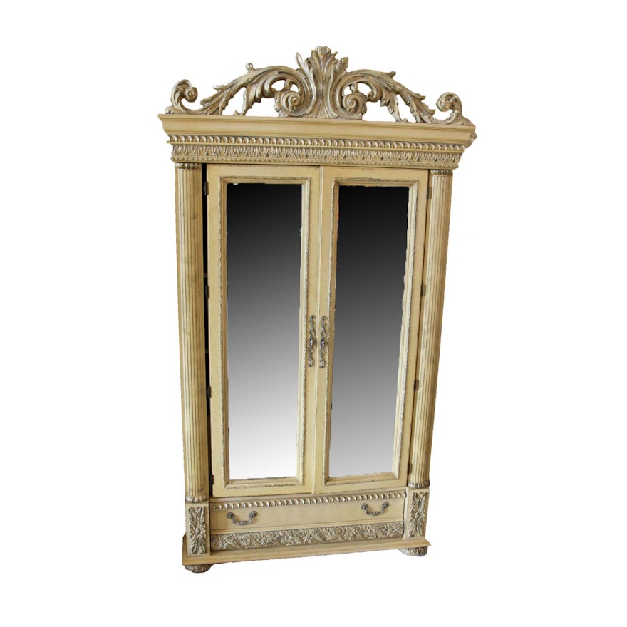 French Neoclassical Style Painted Armoire