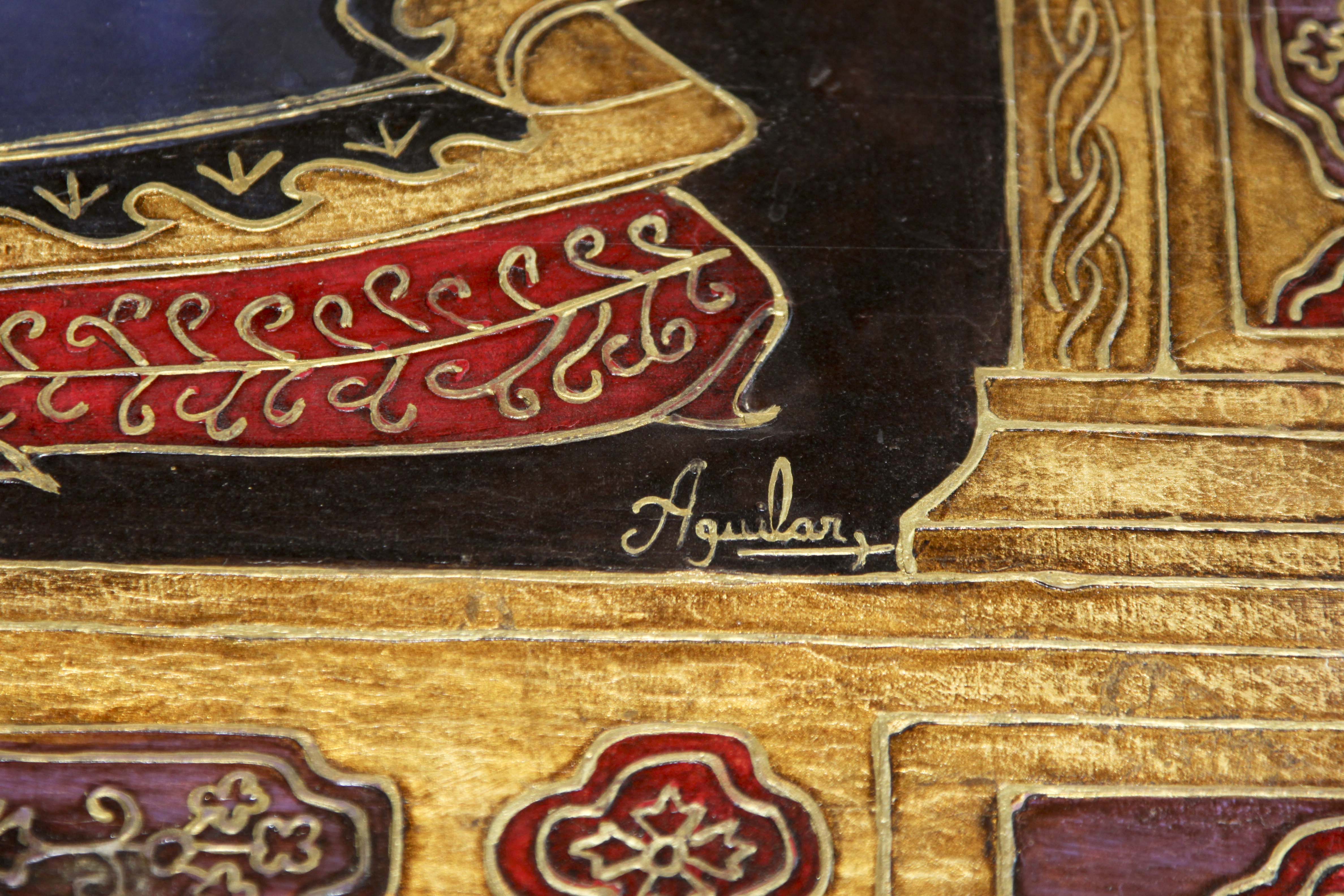 Tempura Icon Painting of the Madonna and Christ Child by Agulilar