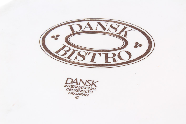 Set of Dansk "Bayberry Blue" Porcelain Plates and Guest Towels