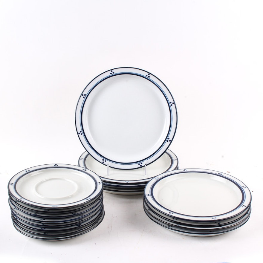 Set of Dansk "Fredriksborg Blue" Porcelain Plates