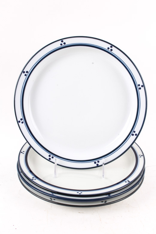 Set of Dansk "Fredriksborg Blue" Porcelain Plates