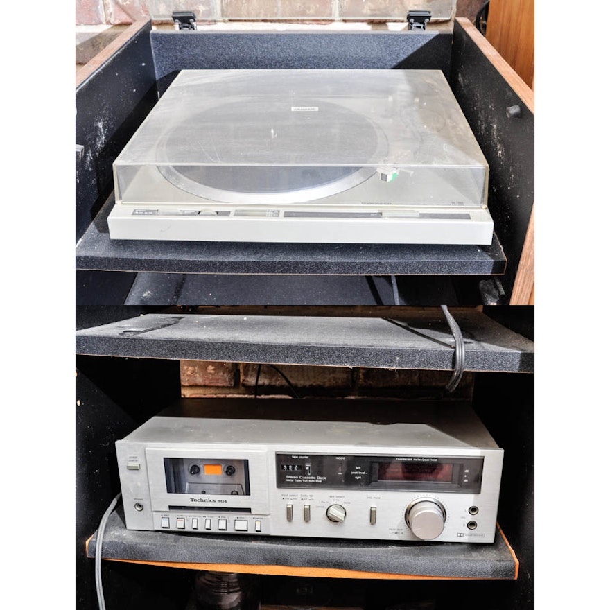 Pioneer Turntable and Technics M14 Cadette Cassette Deck