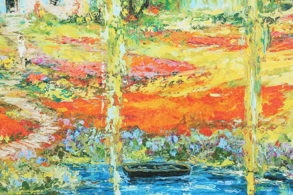 Duaiv Signed Artist's Giclée on Canvas "Monet Garden"