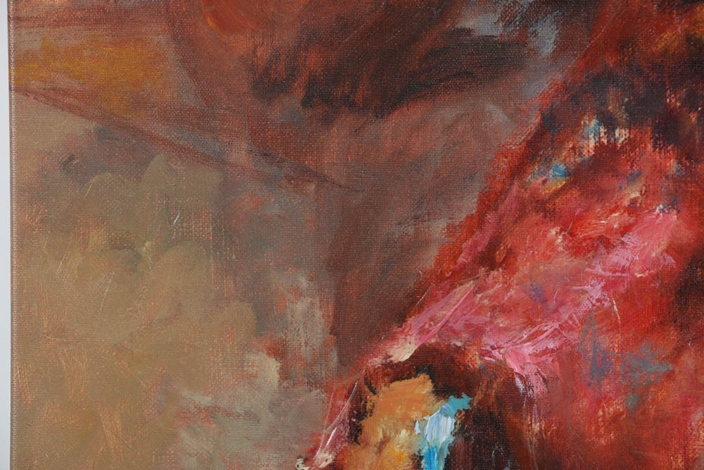 Hua Chen Signed Limited Edition Giclée with Painted Embellishments on Canvas "Missing You"