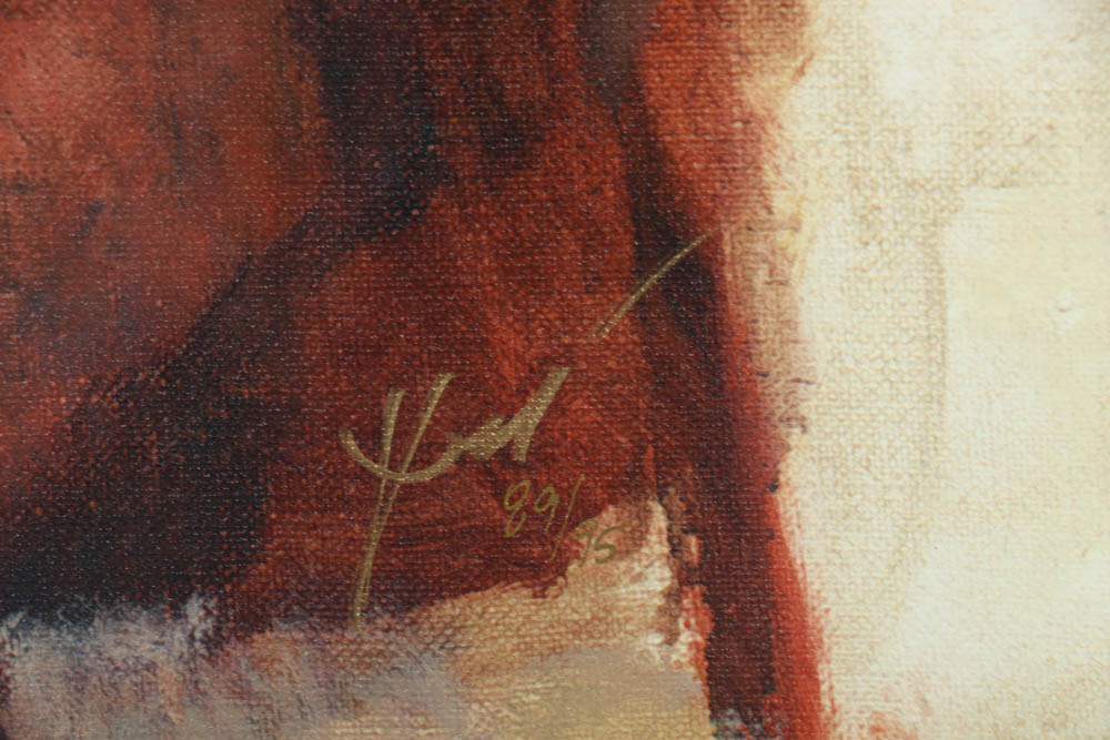 Hua Chen Signed Limited Edition Giclée with Painted Embellishments on Canvas "Missing You"