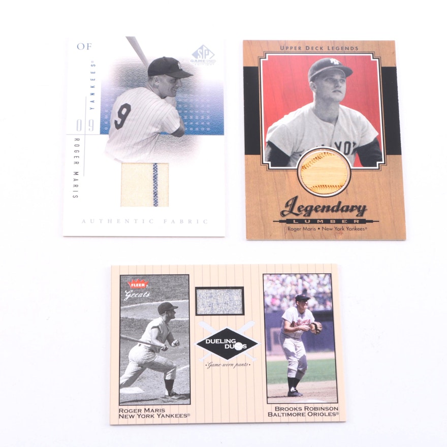 Roger Maris Game Used Equipment Cards