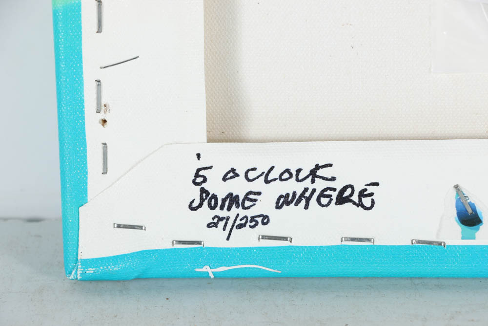 Pair of Kenneth F. Aunchman Signed Limited Edition Giclées on Canvas "All In" and "5 O'Clock Somewhere"