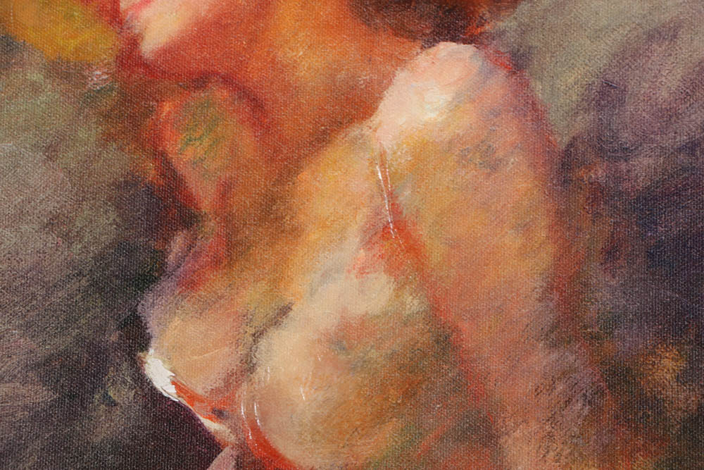 Hua Chen Signed Limited Edition Giclée with Painted Embellishments "The Garden Rock"