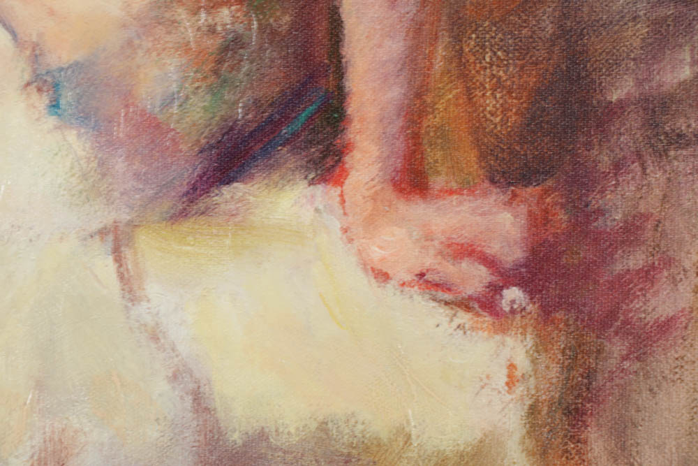 Hua Chen Signed Limited Edition Giclée with Painted Embellishments "The Garden Rock"