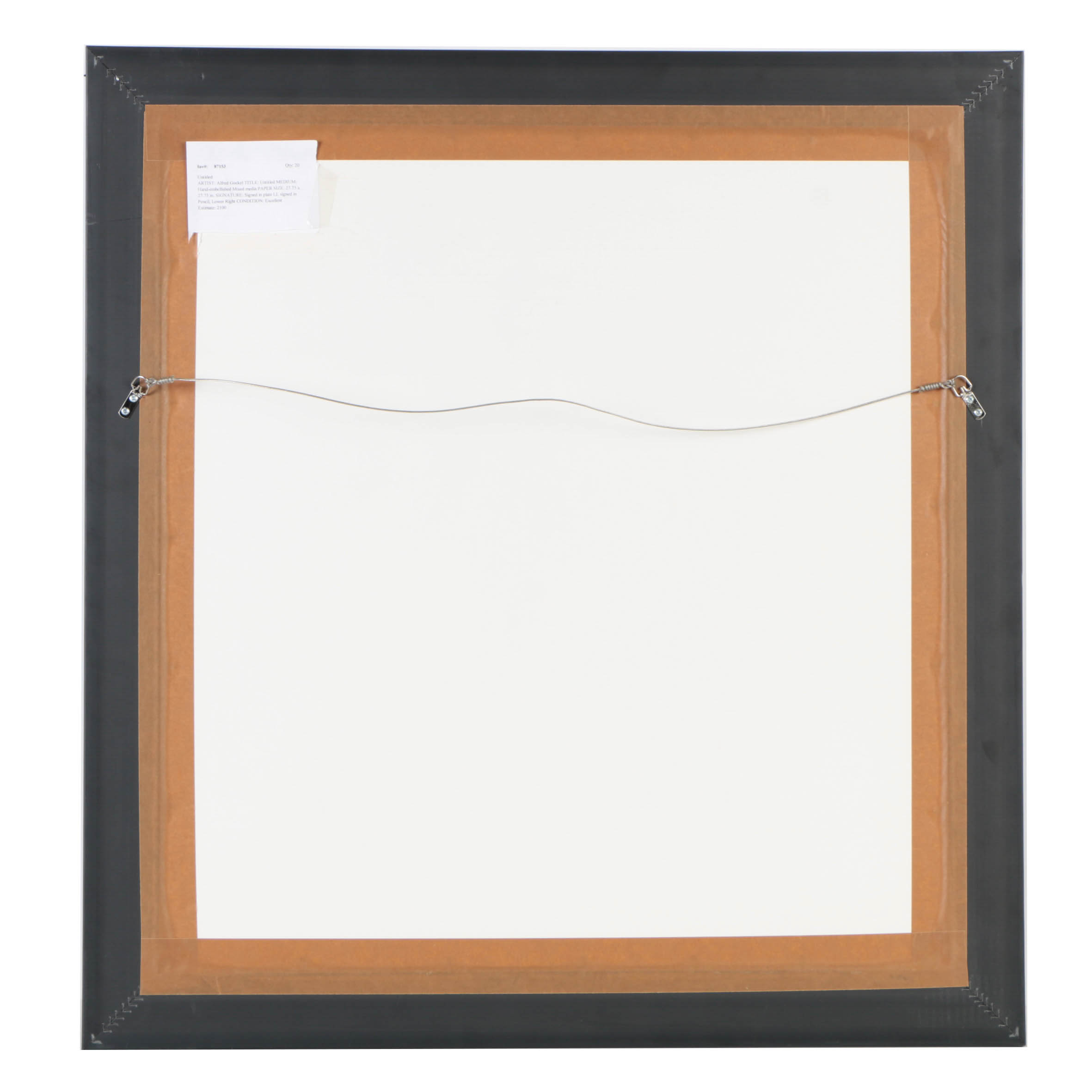 Alfred Gockel Signed Offset Lithograph with Hand-Painted Embellishments Abstract Composition