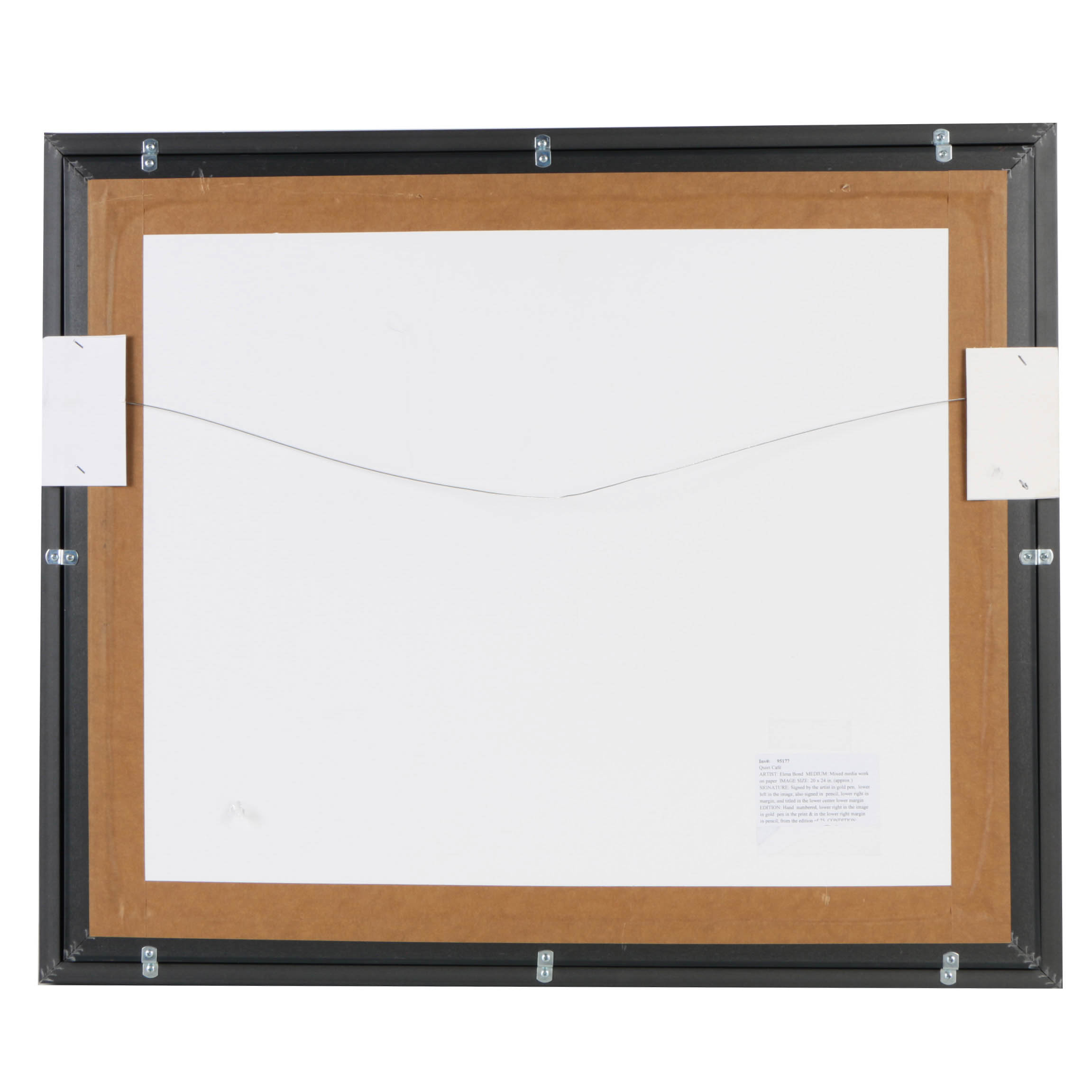 Elena Bond Signed Limited Edition Offset Lithograph with Hand-Painted Embellishments "Quiet Cafe"