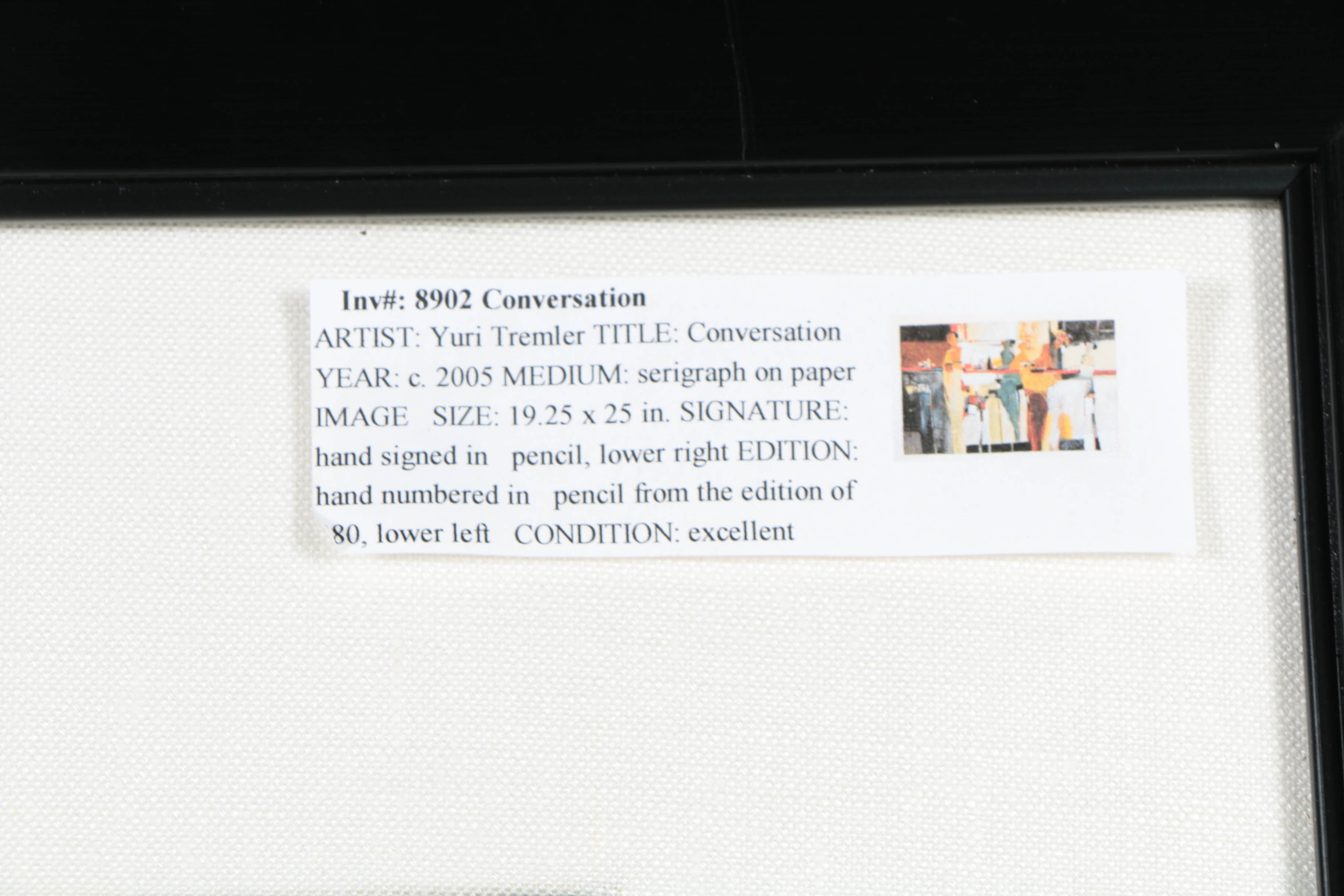 Yuri Tremler Limited Edition Serigraph on Paper "Conversation"