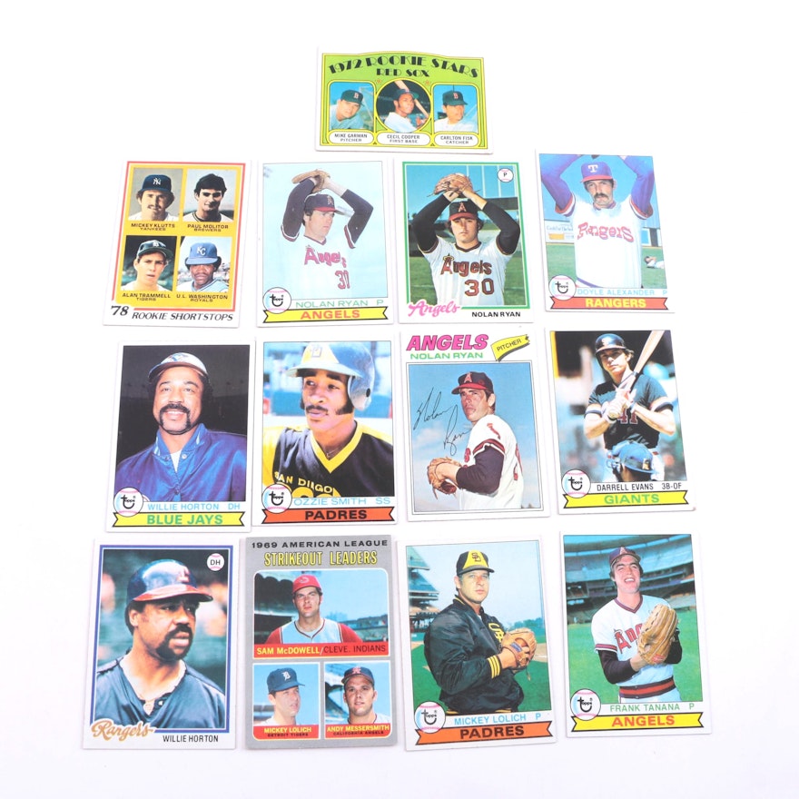 Ozzie Smith, Carlton Fisk, Paul Molitor Rookies and Other '70s Cards