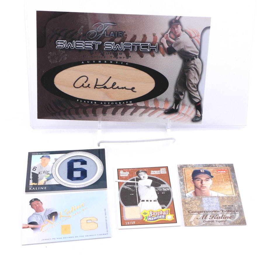 Collection of Al Kaline Swatch Baseball Cards