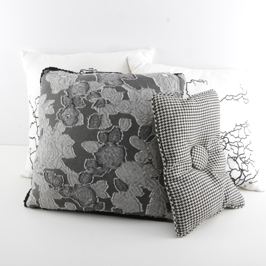 Assorted Black and White Throw Pillows