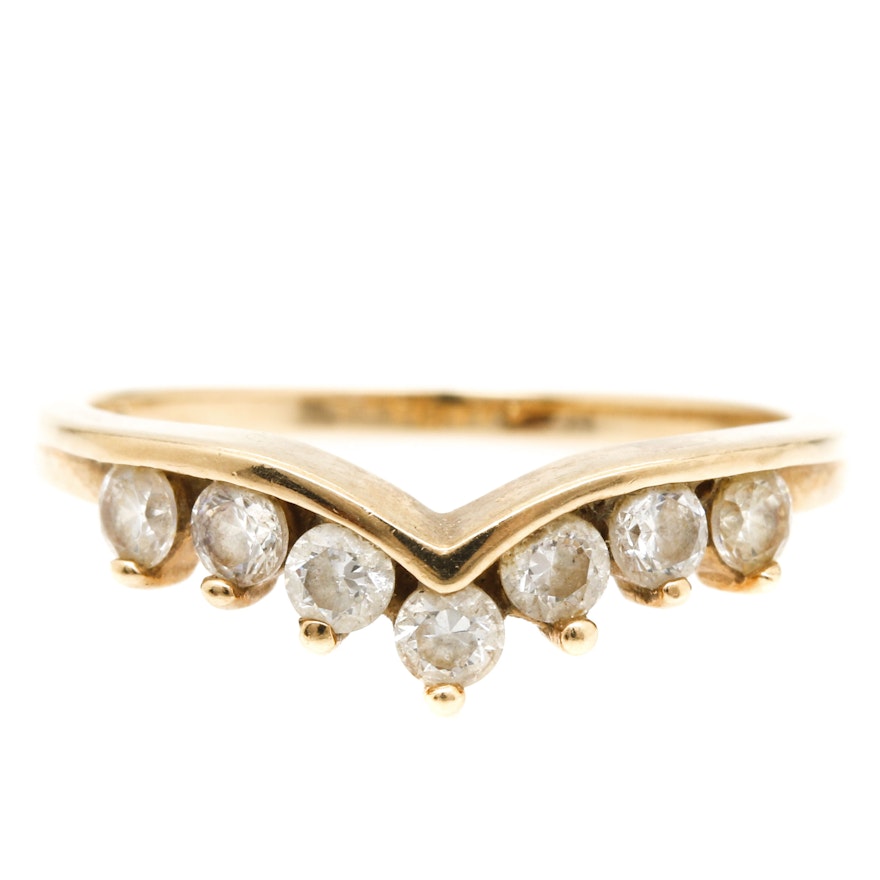 14K Yellow Gold Cubic Zirconia Ring