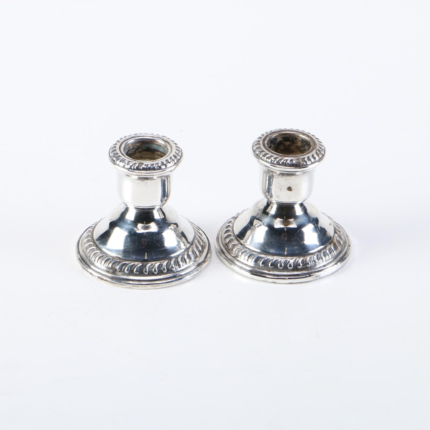 Pair of Kabco Weighted Sterling Silver Candleholders