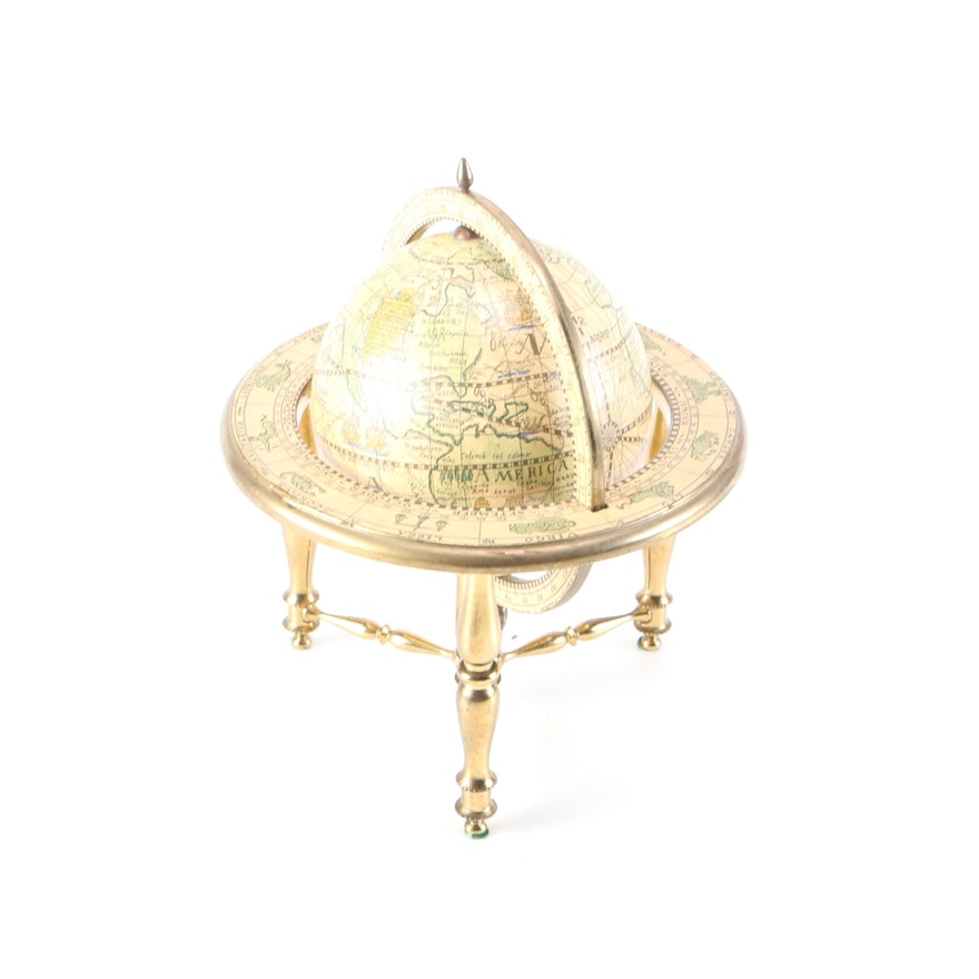 Reproduction 1616-1622 Italian Globe on Stand