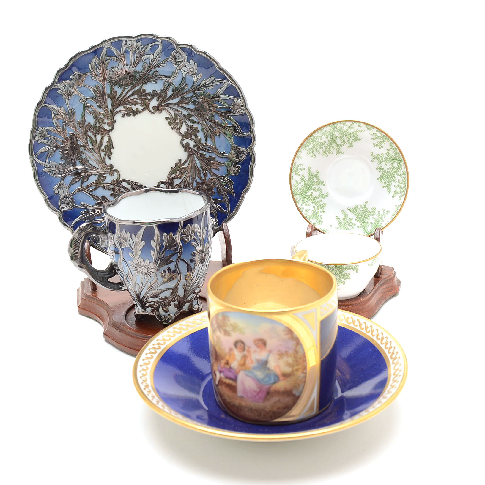 Collection of Porcelain Demitasse Teacups with Spode Copeland