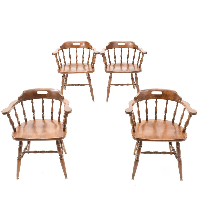 Set of Vintage Maple Armchairs