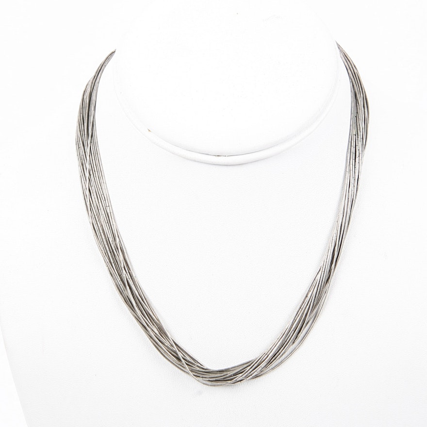 Sterling Silver Liquid Necklace