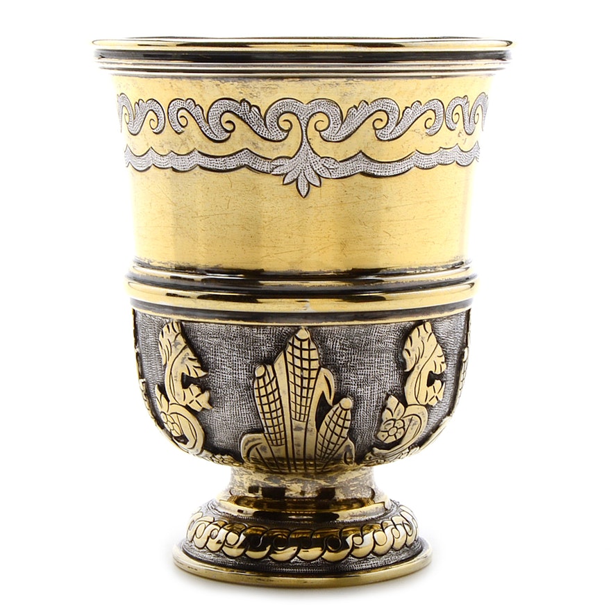 Tane Mexican Gold Wash Sterling Silver Footed Chalice