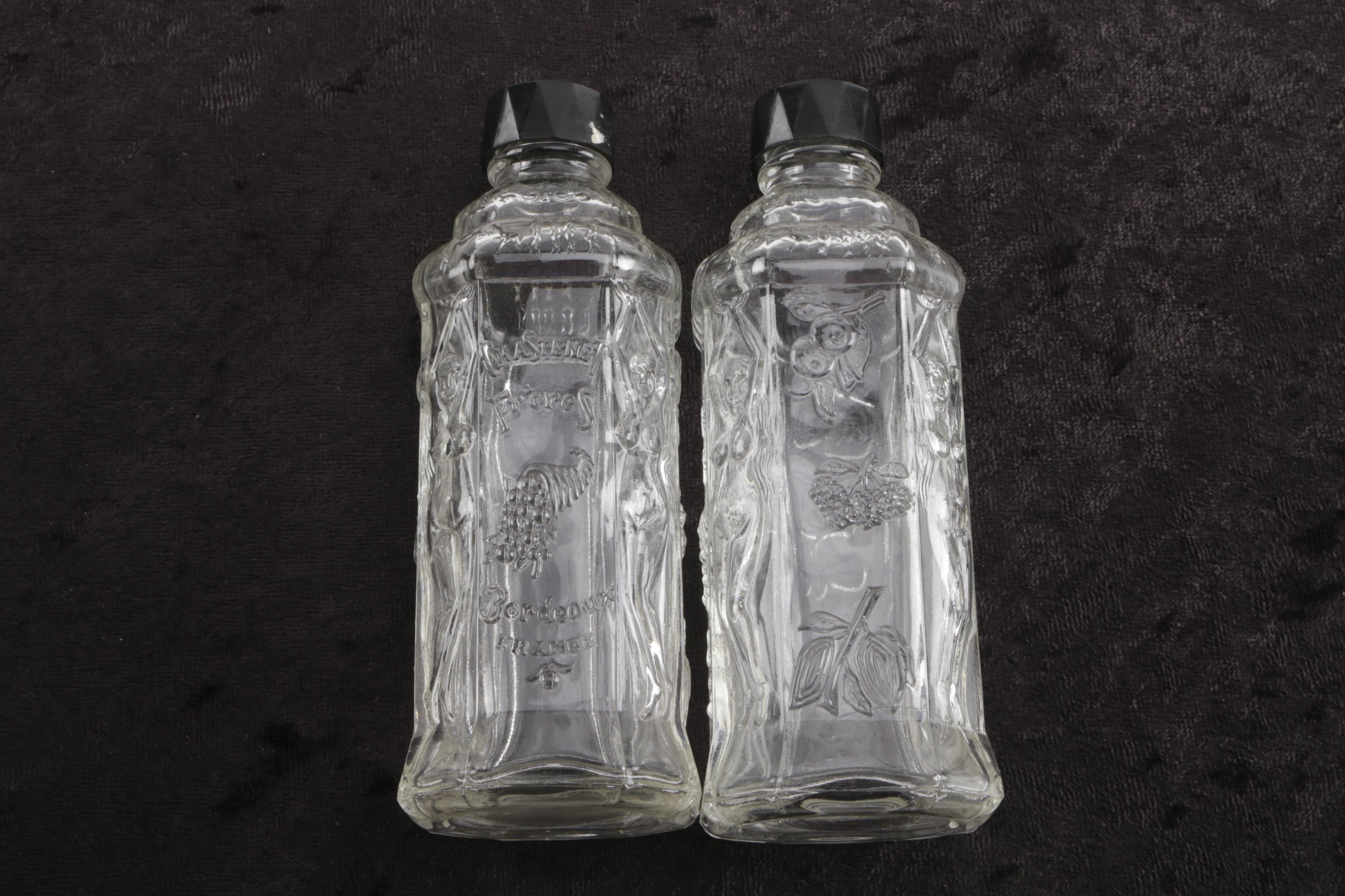 Vintage Glass Chastenet Freres Bordeaux Wine Bottles