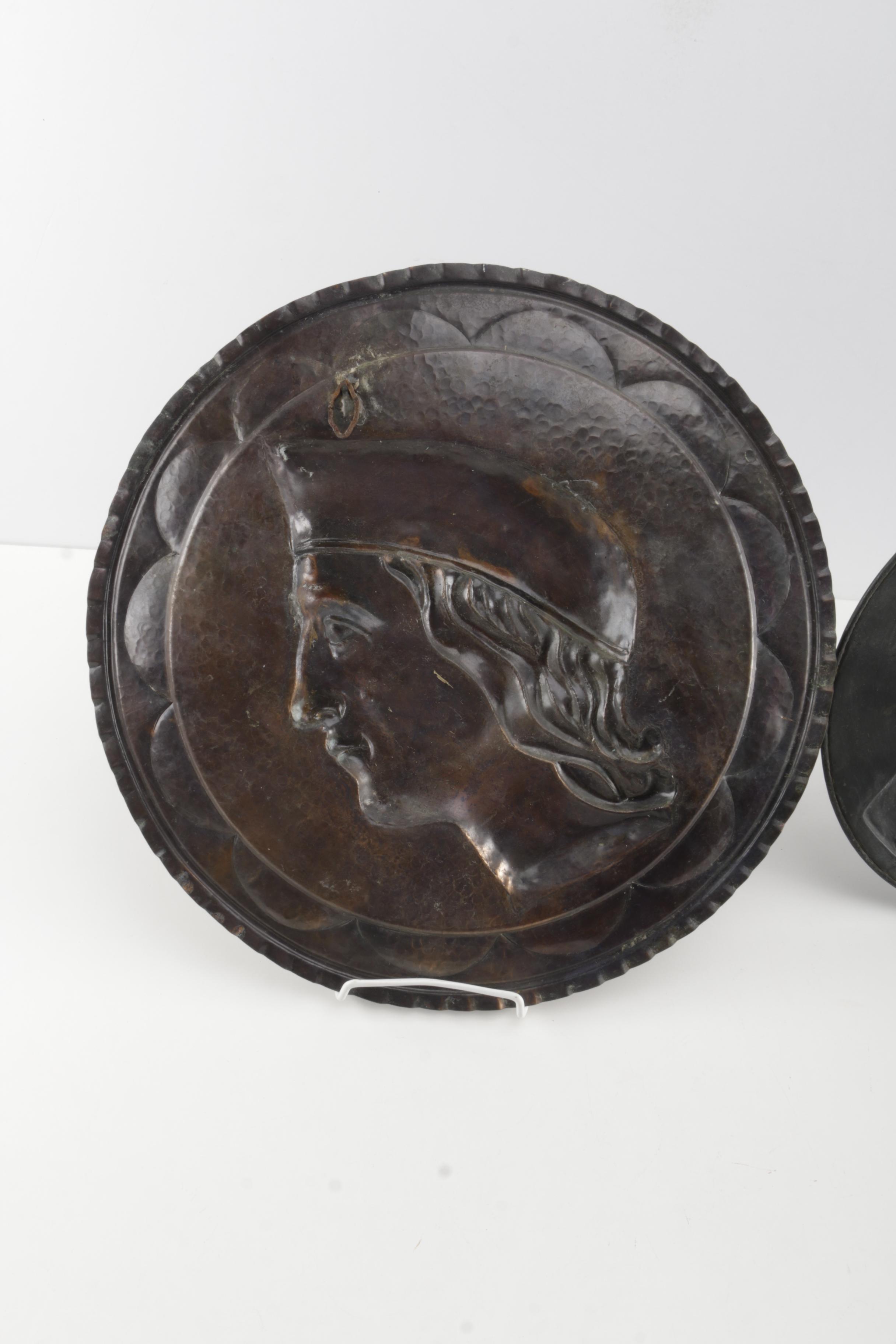 Metal Bust Wall Hangings Including Voltaire