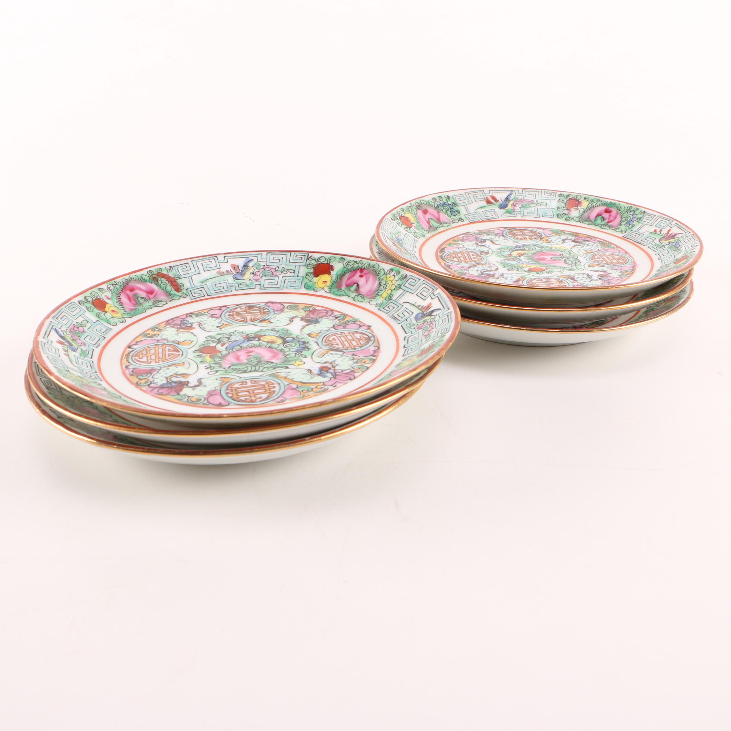 Circa 1970s Hong Kong Exportware Porcelain Plates