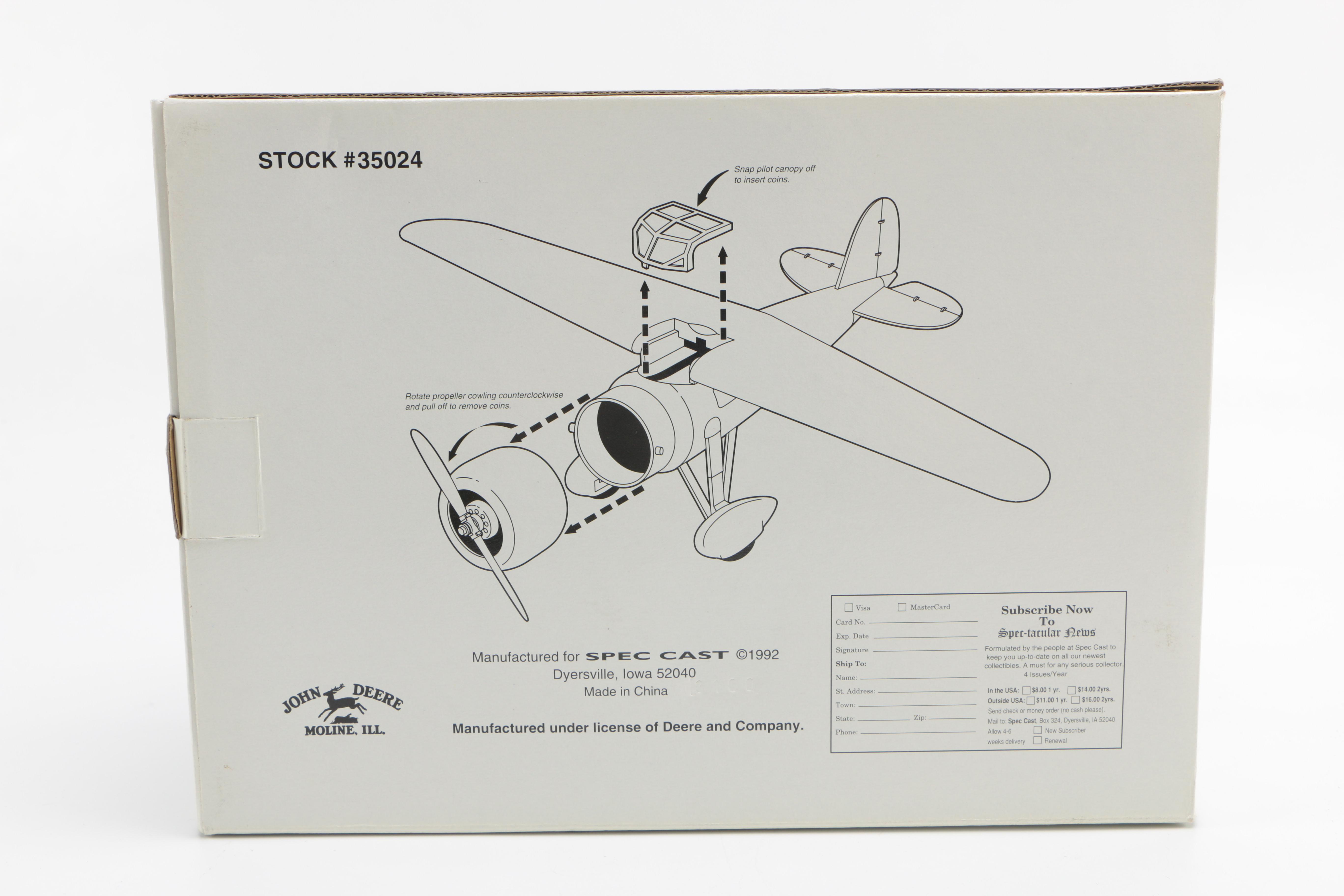 John Deere Vintage Airplane Bank