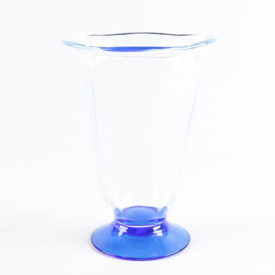 Orrefors Blue Crystal Vase