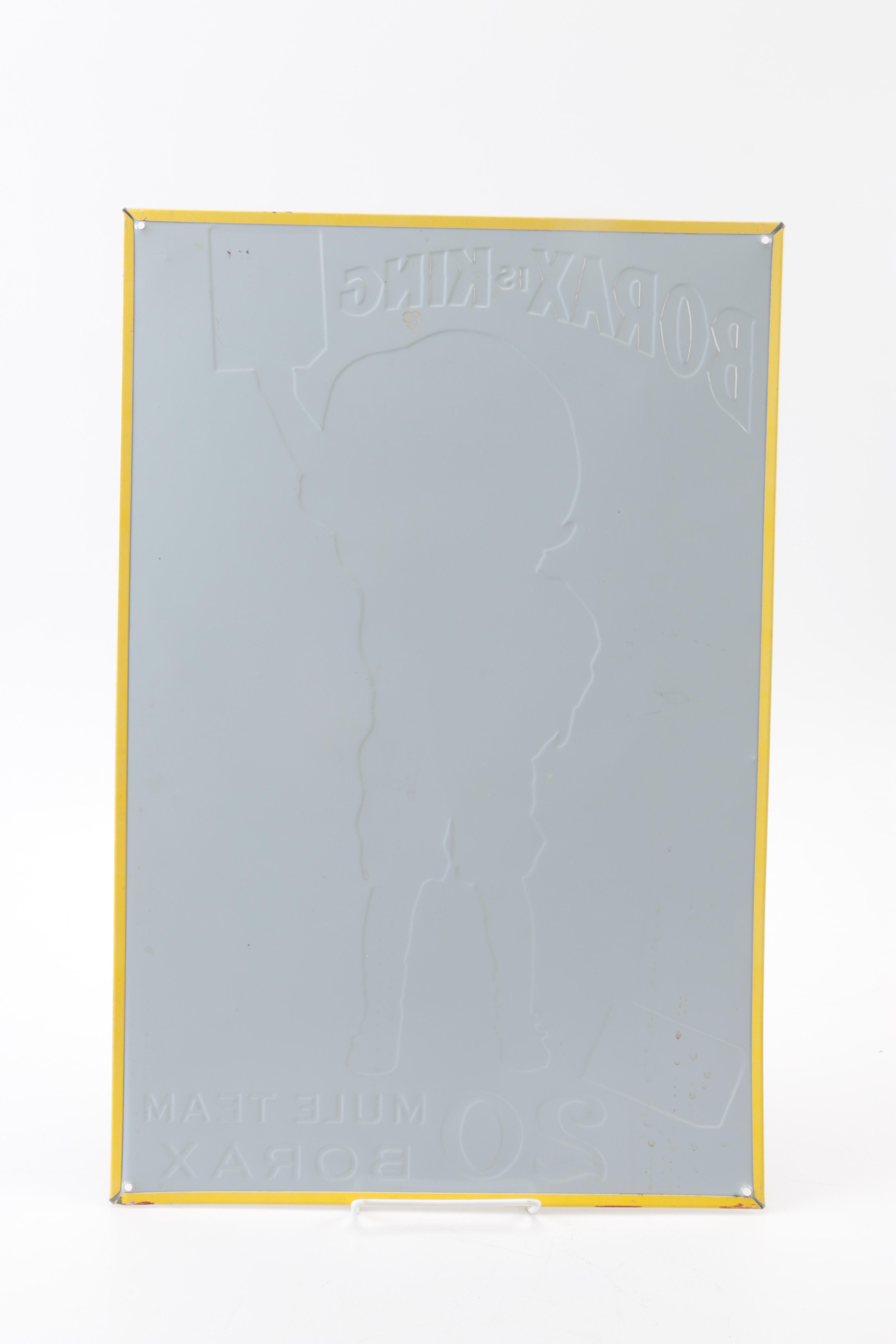 Vintage Borax Metal Advertisement Sign