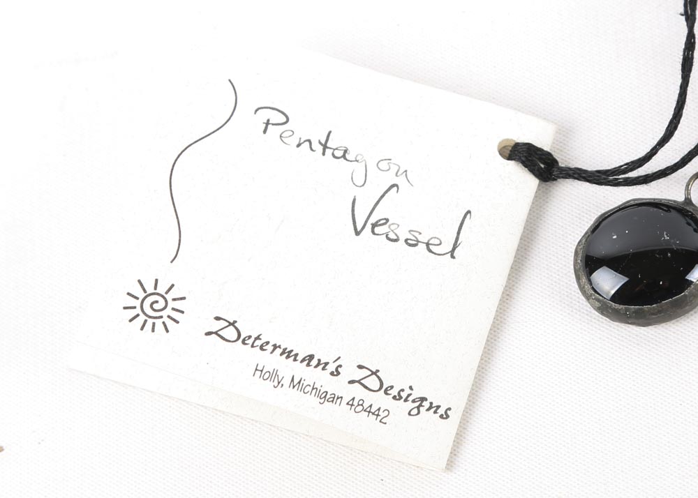 Kellie Determan Signed Art Glass Pentagon Vessel