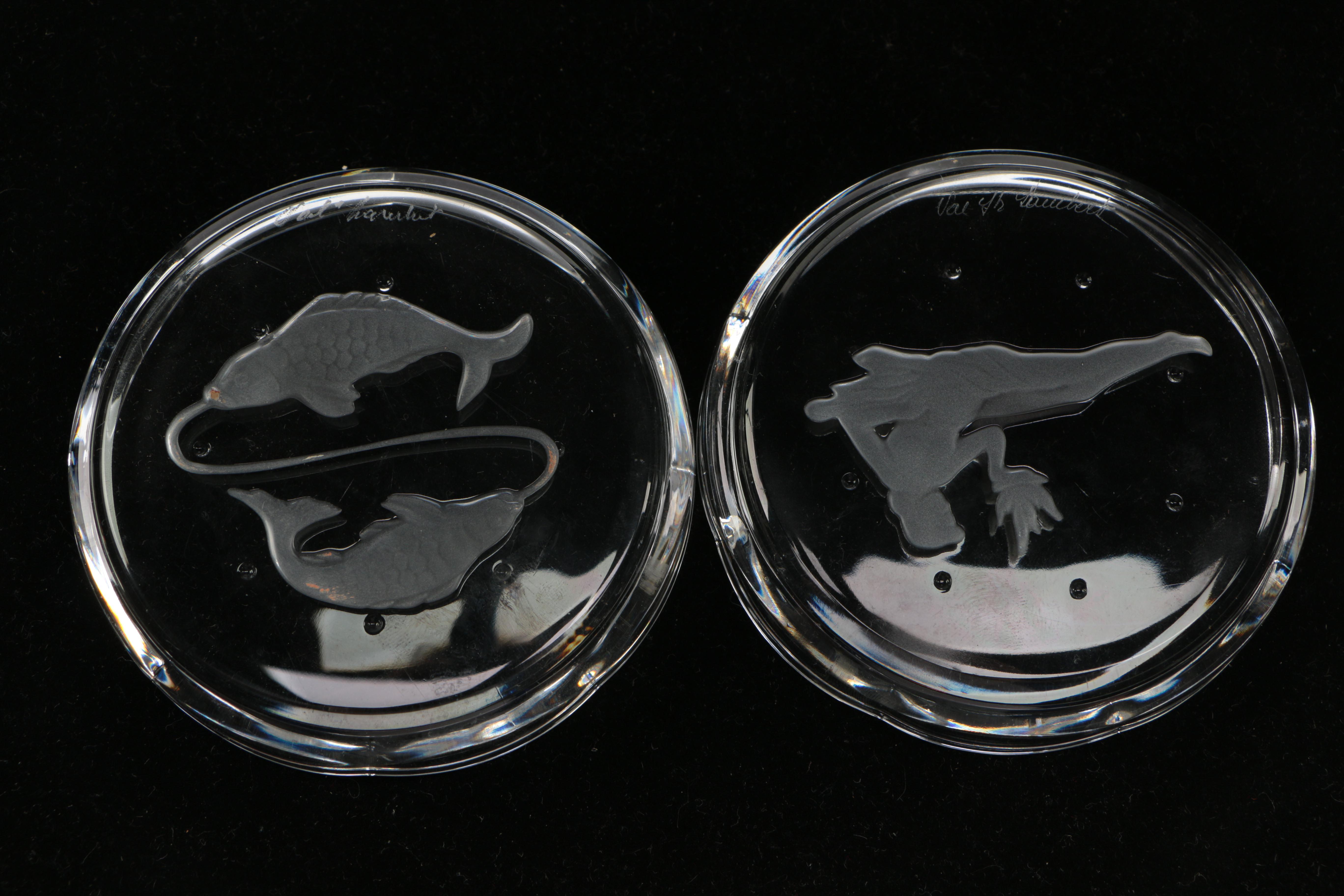 Val St. Lambert "Zodiac" Coasters