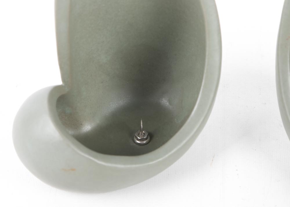 Vintage David C. Heaps Signed Pottery Candle Holders