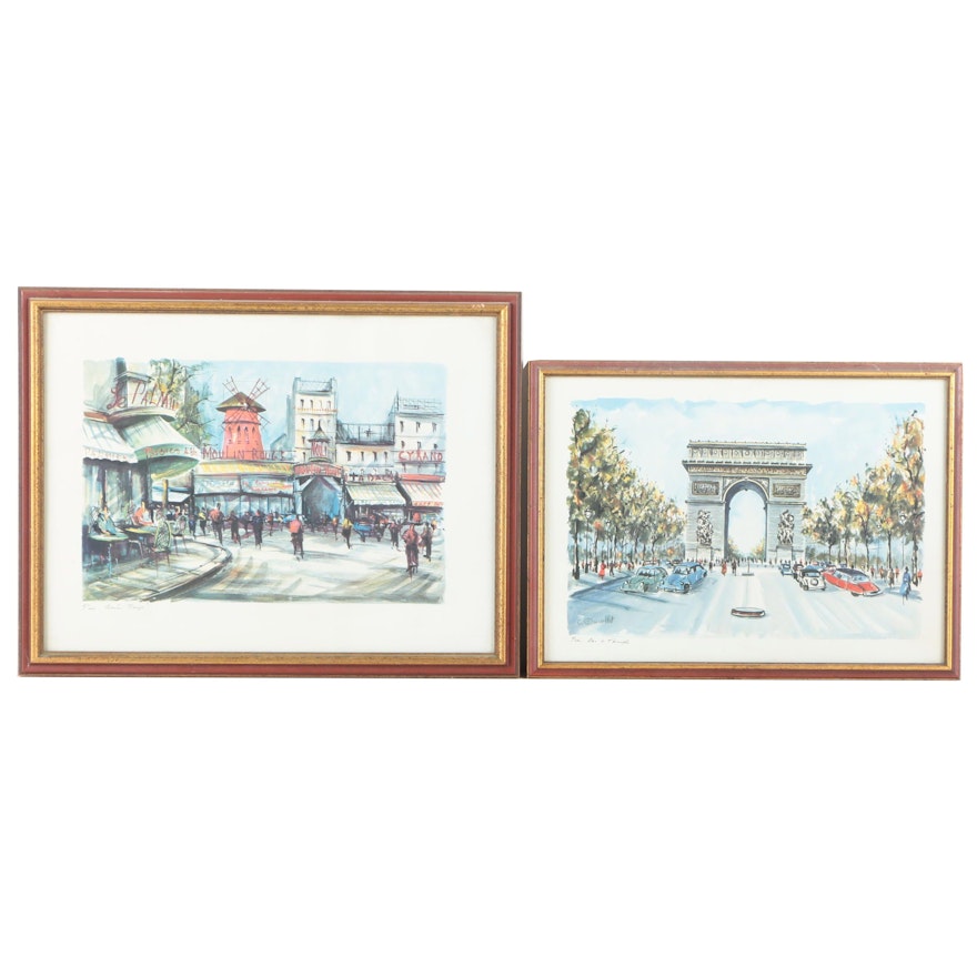 Offset Lithographs of Paris After C. Ducollet