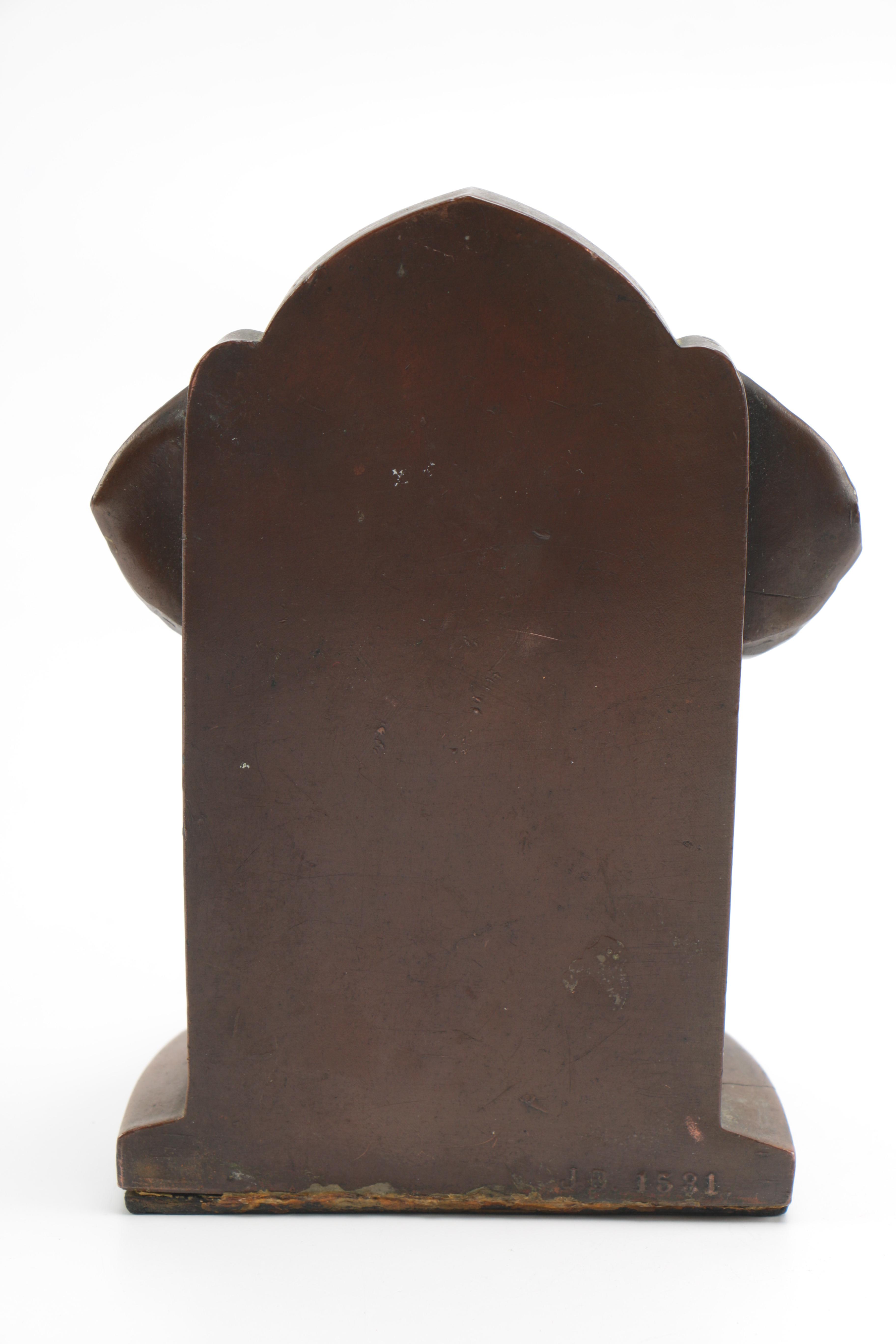 Weighted Bronze Elephant Bookends