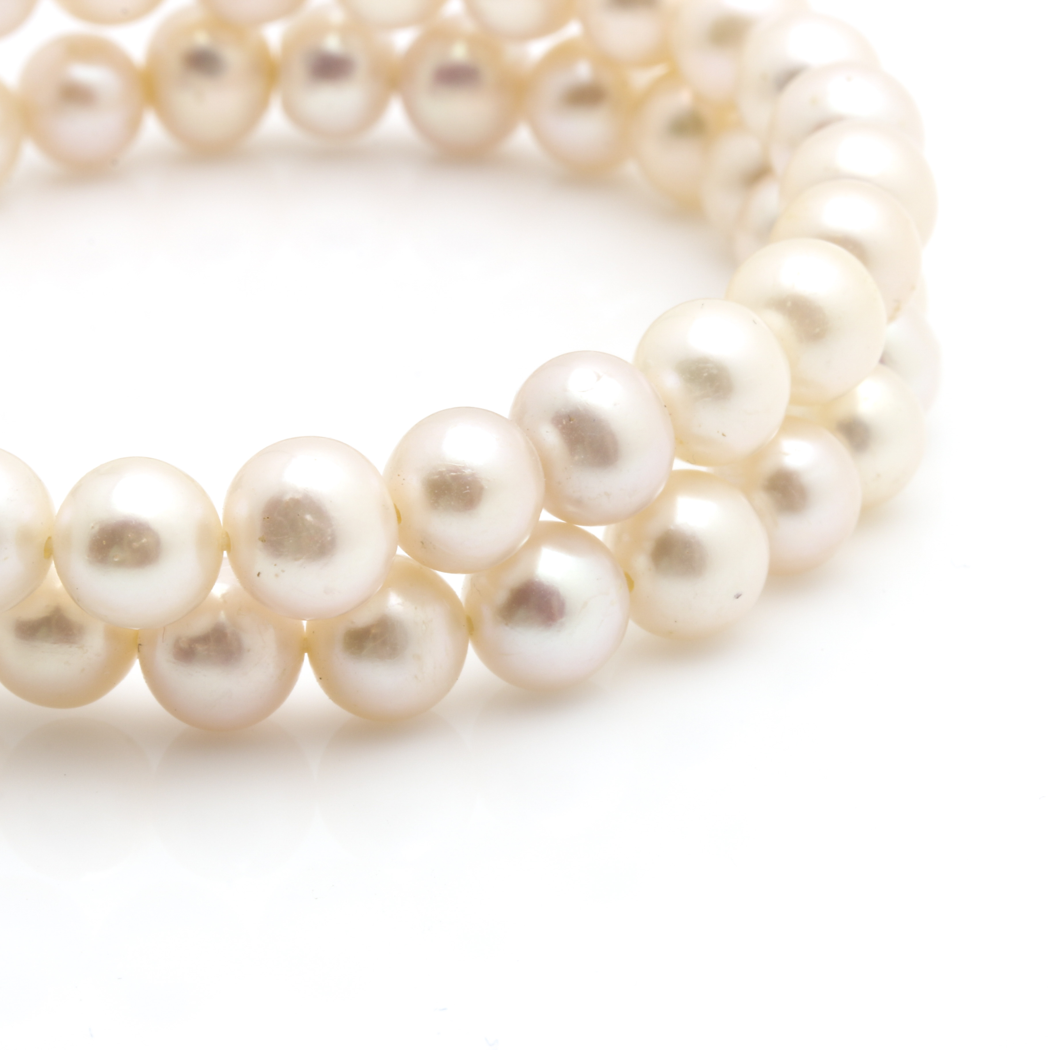 Pearl Necklace and Bracelet With Sterling Silver Accents