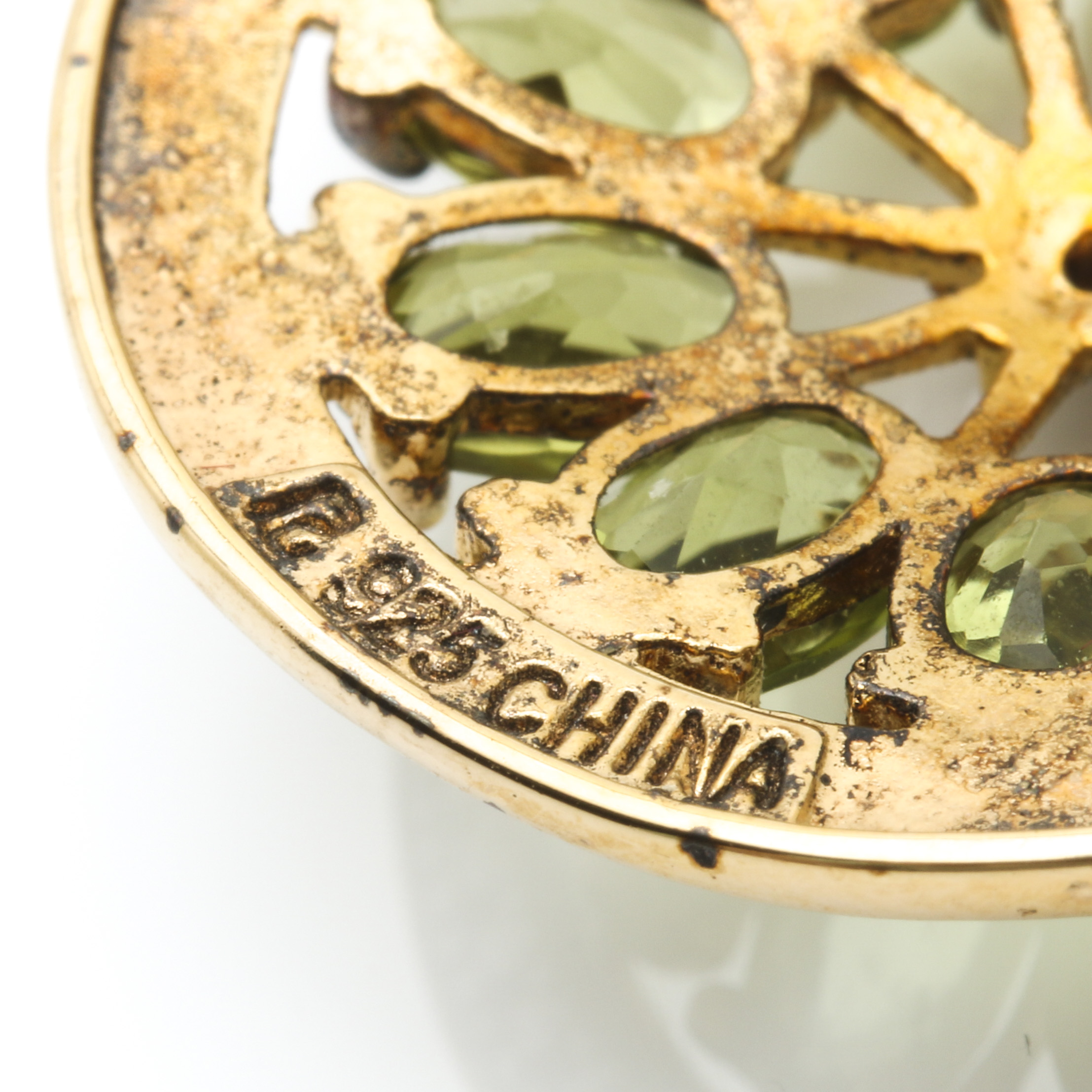 Gold Tone Sterling Silver Jewelry Including Diamonds and Peridot