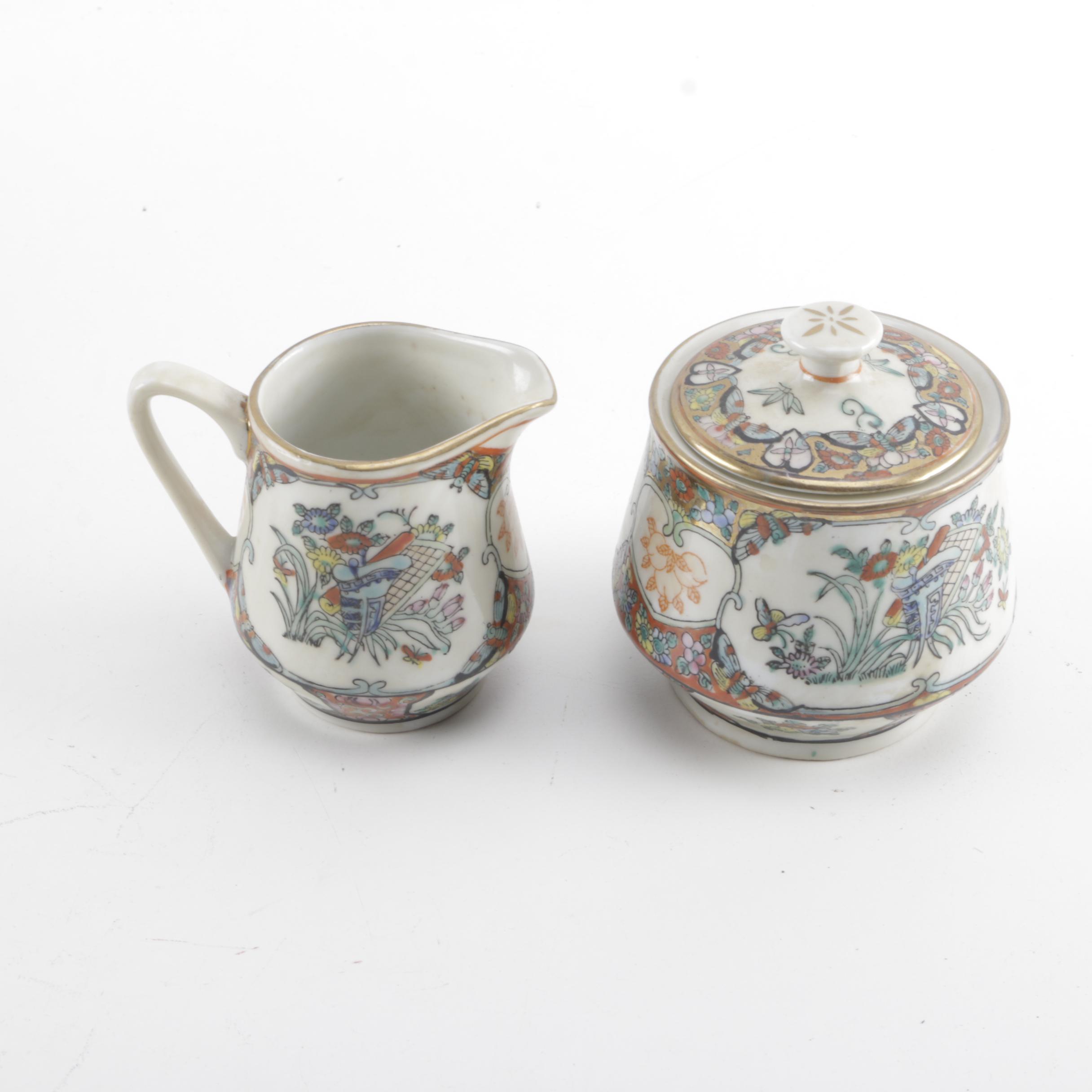 Chinese Decorative Creamer and Sugar Bowl