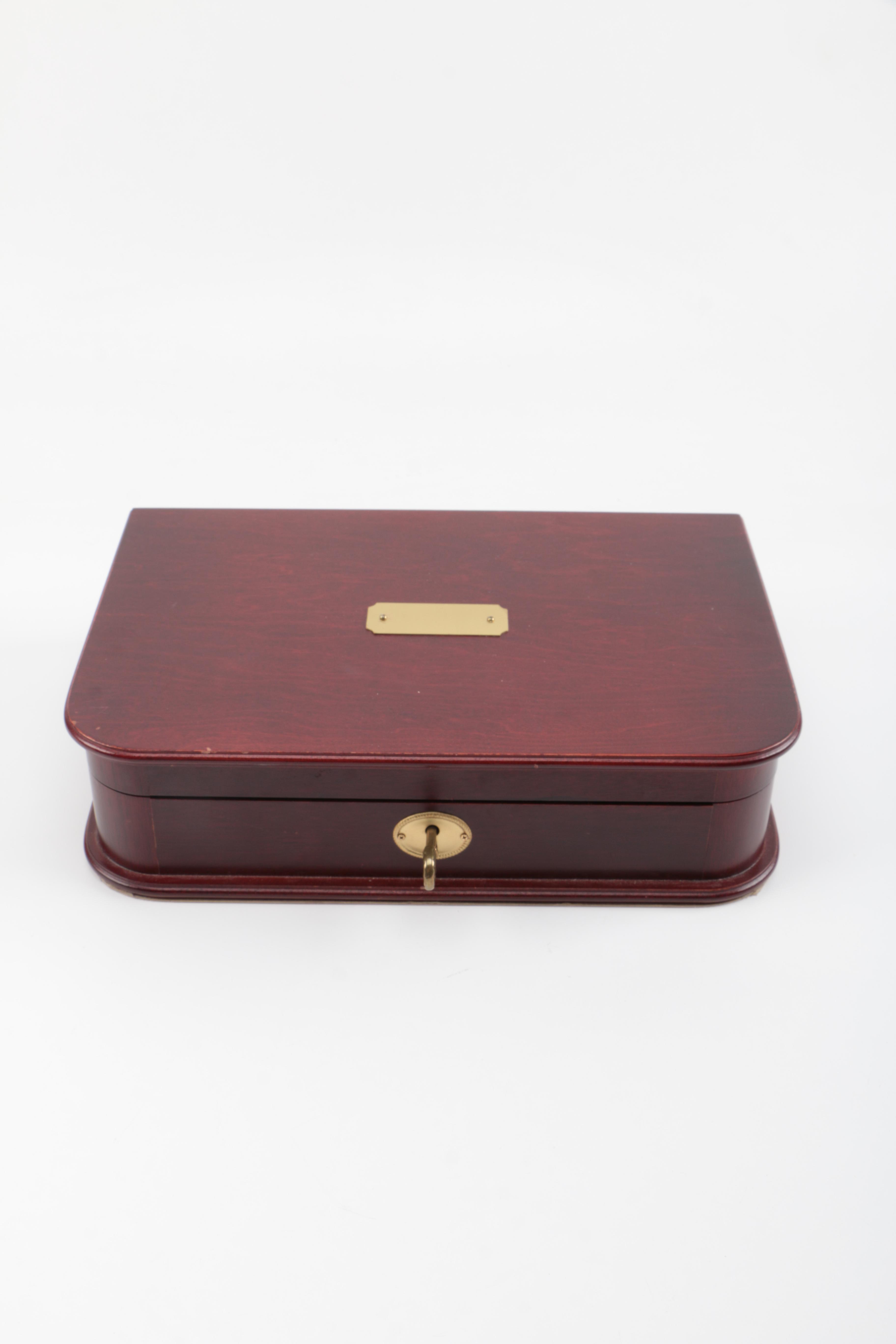 Wooden Jewelry Box With Key