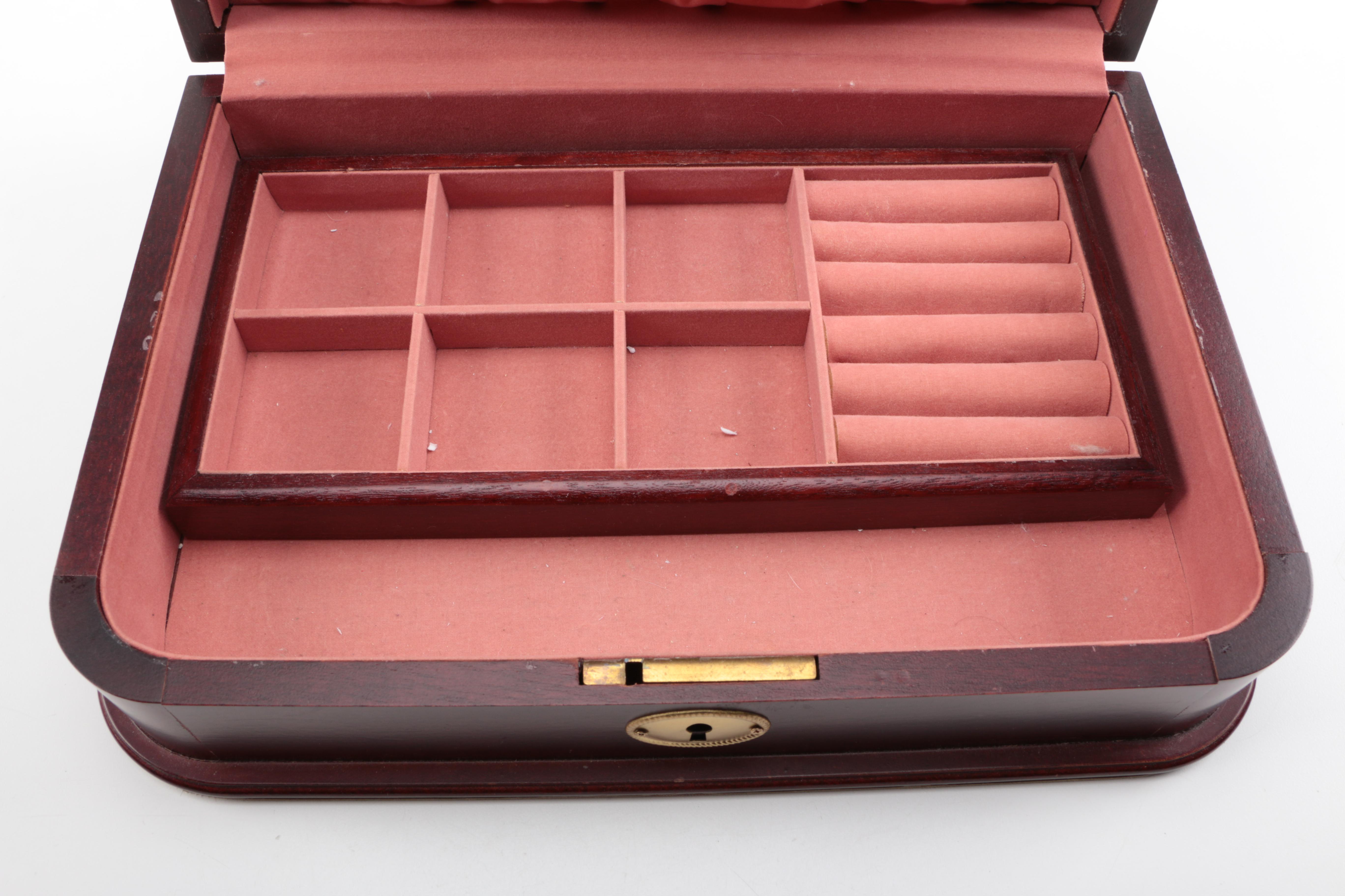 Wooden Jewelry Box With Key