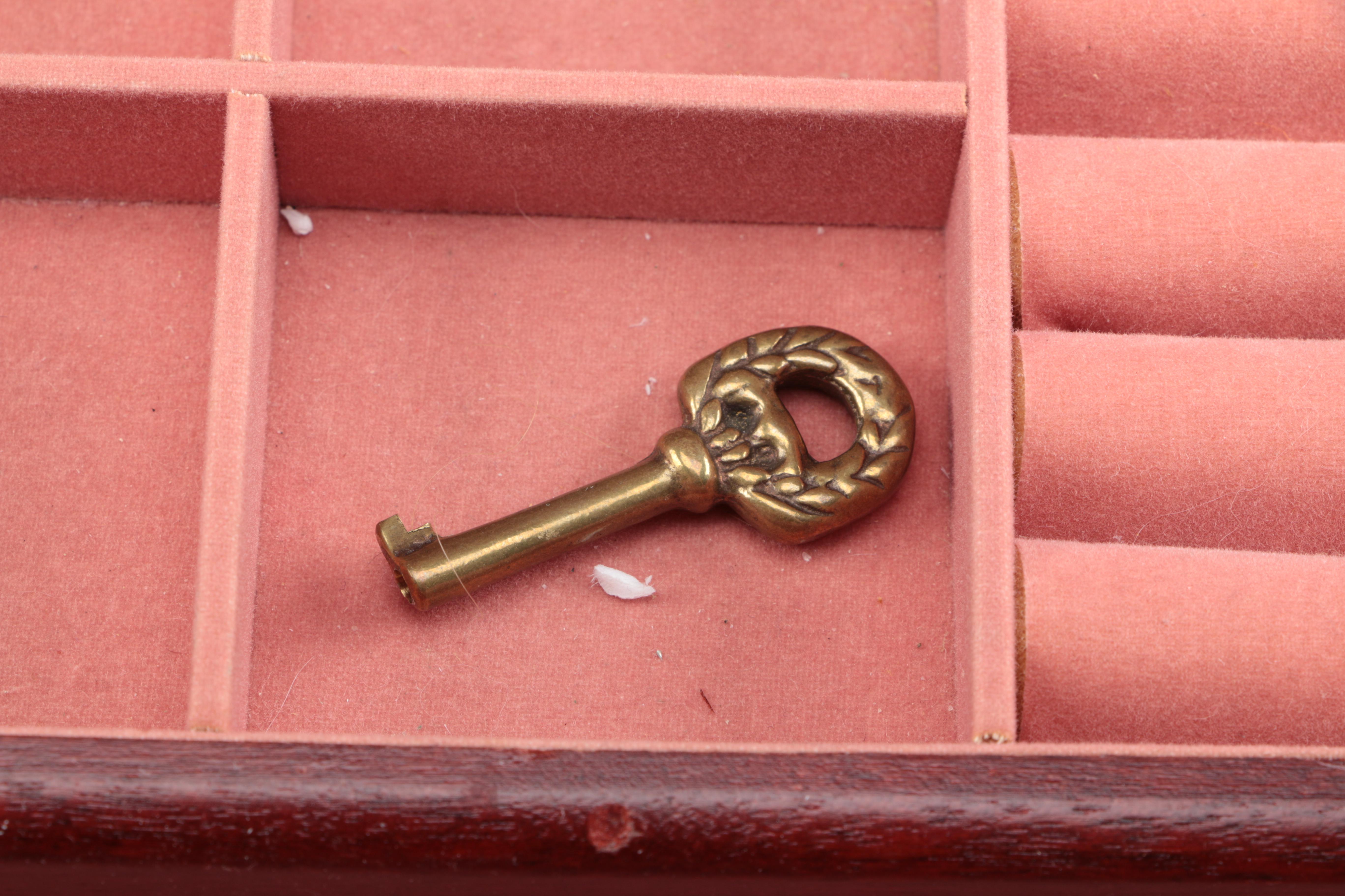 Wooden Jewelry Box With Key